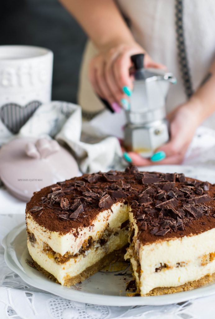 tiramisù cheesecake con uova pastorizzate
